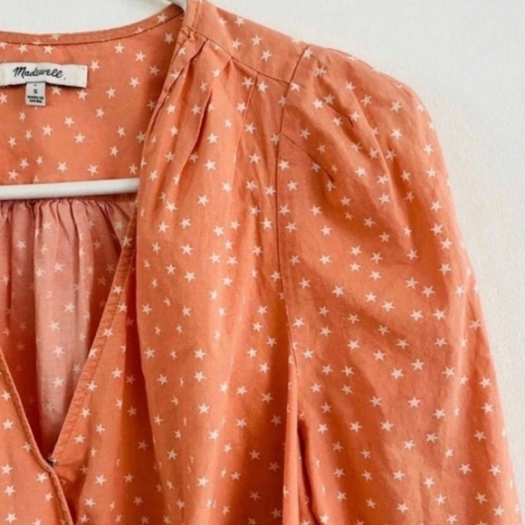 Madewell Peachy Star Wrap Blouse Small - Picture 3 of 4